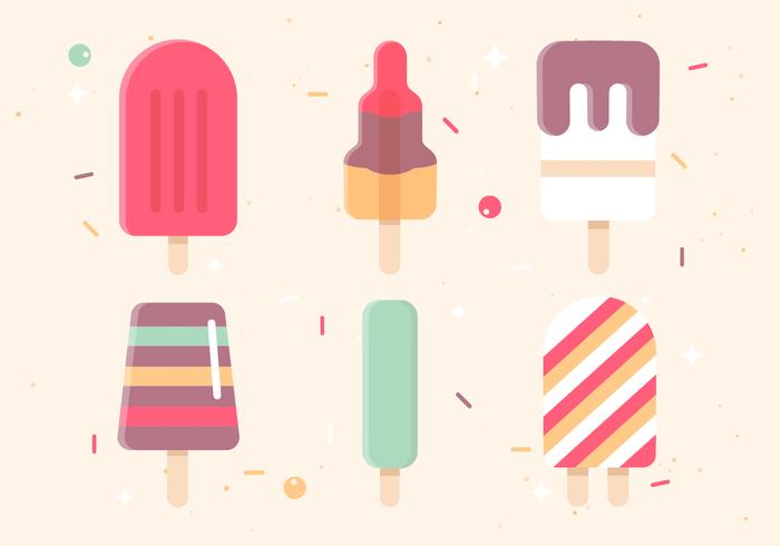 Iconos libres del helado del diseño del diseño plano vector