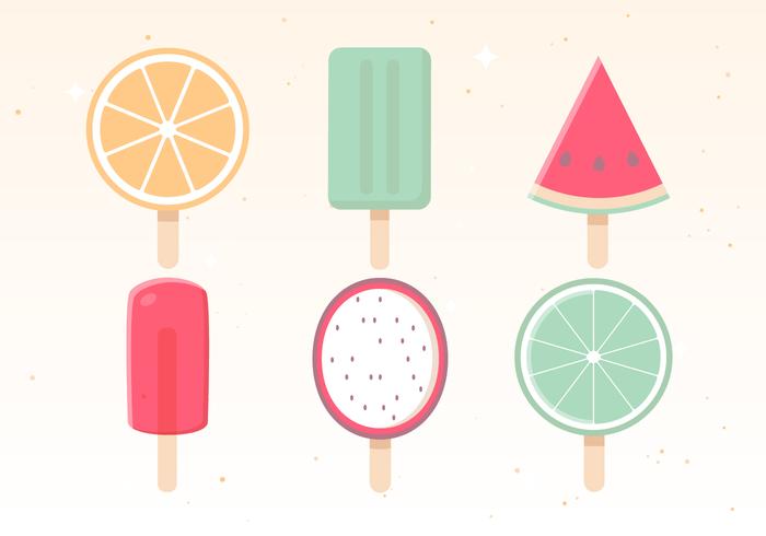 Iconos libres del helado del diseño del diseño plano vector