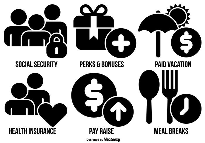 Vector Employee Benefits Icon Collection