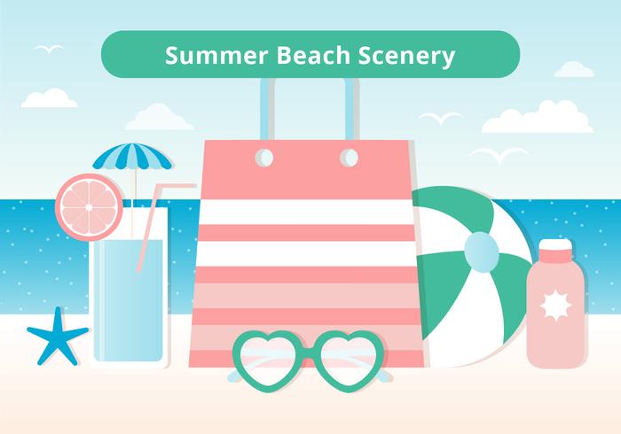 Free Design Vector Summer Time Scenery Free Design Vector Summer Time Scenery