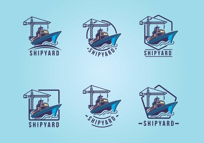 Shipyard Emblem Logo Set vector