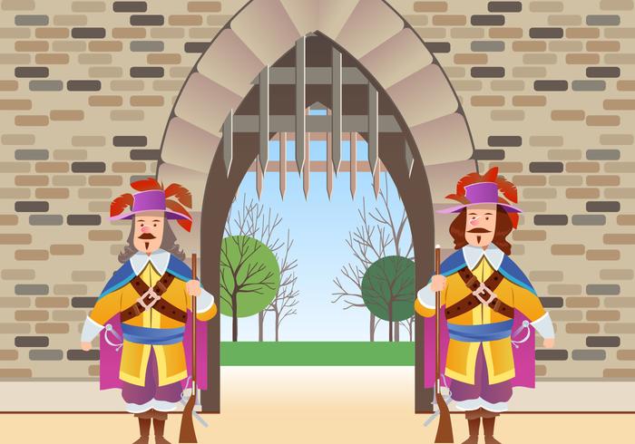 Musketeer Guardsman On Duty vector