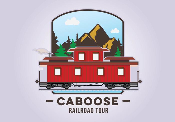 Caboose Ferrocarril Ilustración vector