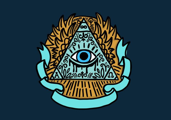 Pirámide de los ojos de los Illuminati vector