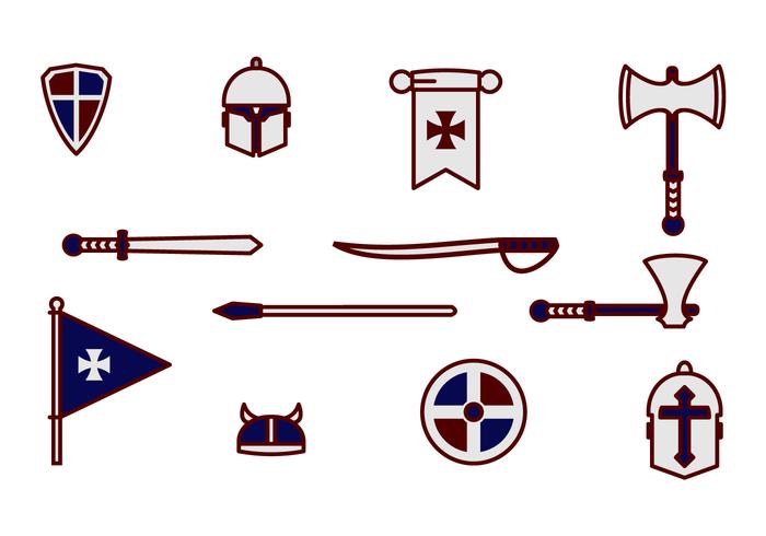 Cavalry Knight Armor And Weapon vector