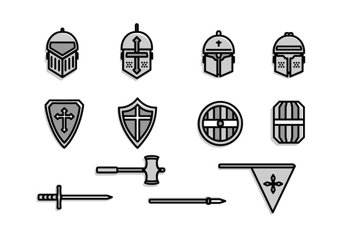 Templar Cavalry Knight Armor And Weapon vector