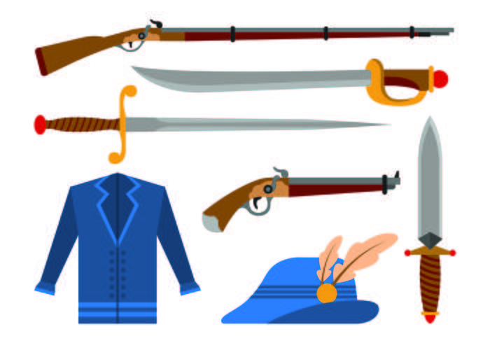 Set Of Musketeer Icons vector