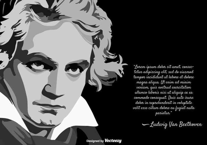 Vector Plantilla Del Músico Ludwig Van Beethoven