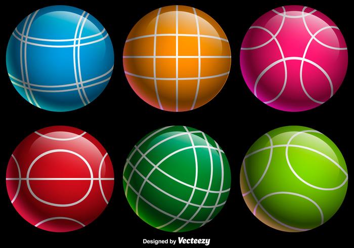 Vector Color Bocce Balls