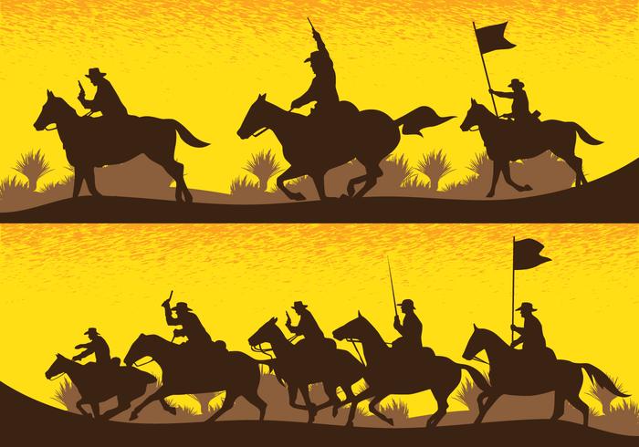 Cavalry Battlefield Silhouettes 152417 Vector Art at Vecteezy