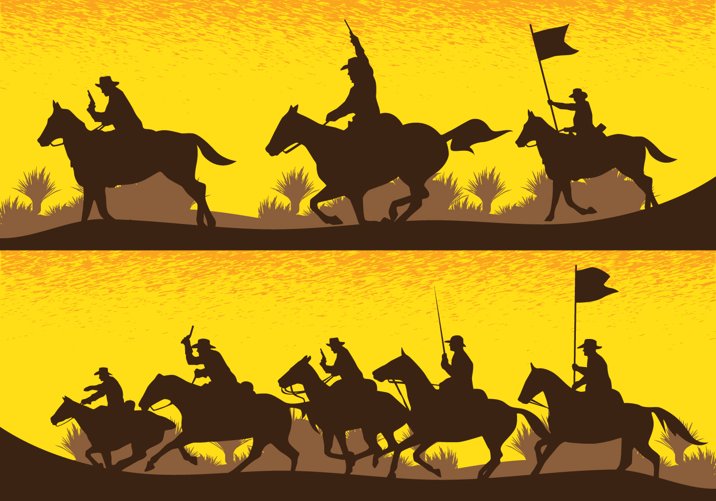 Cavalry Battlefield Silhouettes Download Free  Vectors 