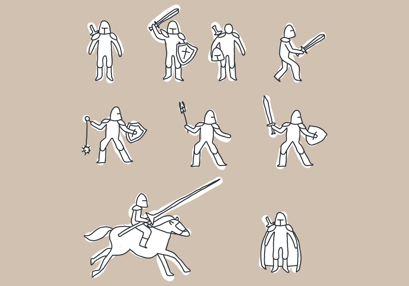 Set Of Cavalry Doodles 152420 Vector Art at Vecteezy
