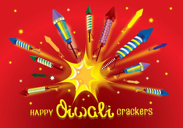 Diwali fuego galletas Rocket Vector