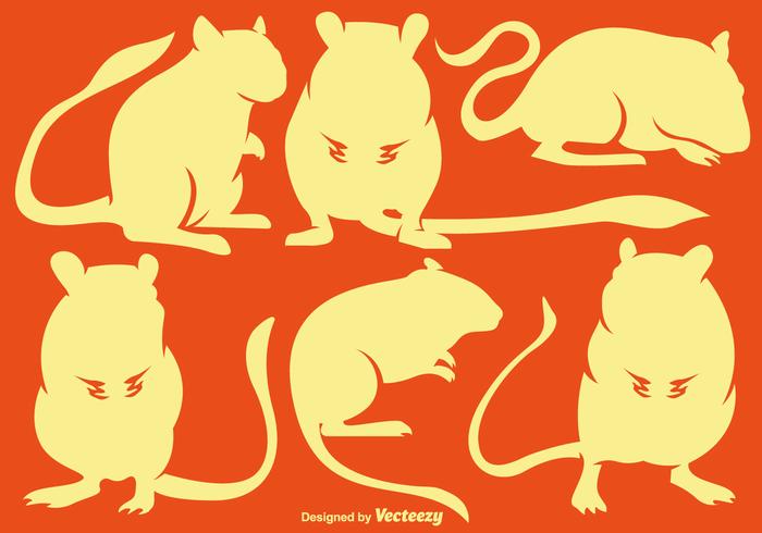 Vector Conjunto de siluetas de Gerbil