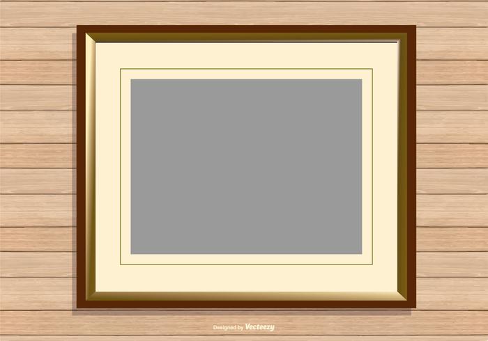 Picture Frame on Wood Background vector