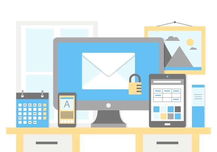 Free Flat Design Vector Office Business Elements