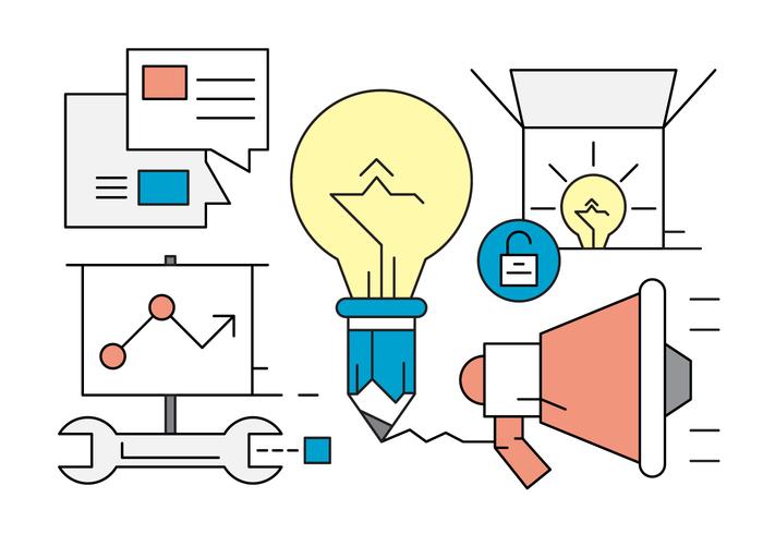 Linear Marketing and Startup Icons vector
