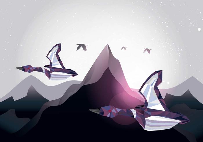 Migration of Loon-Low Poly Style Vector