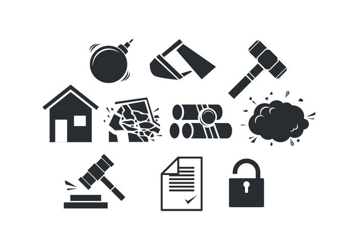 Free Demolition Sillouette Icon Vector