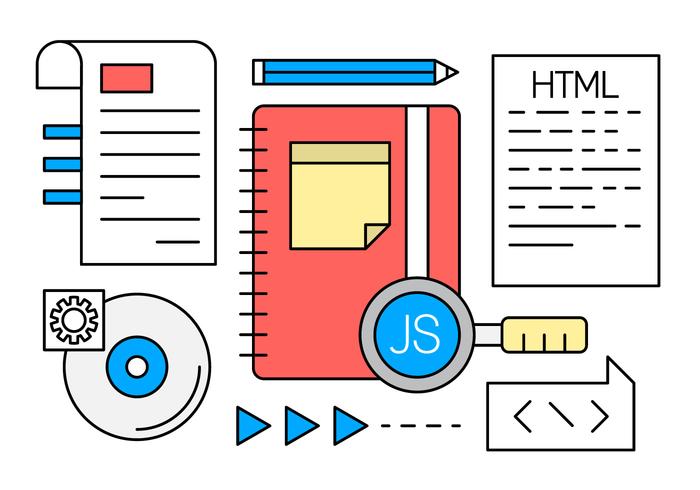 Vectores de desarrollo web lineales gratuitos