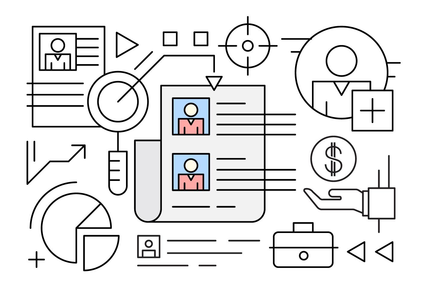 Linear Human Resources Vector Elements 152504 Vector Art at Vecteezy