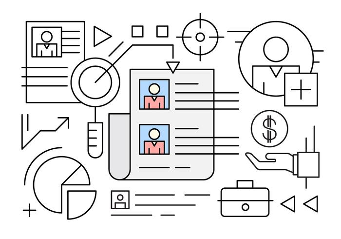 Linear Human Resources Vector Elements