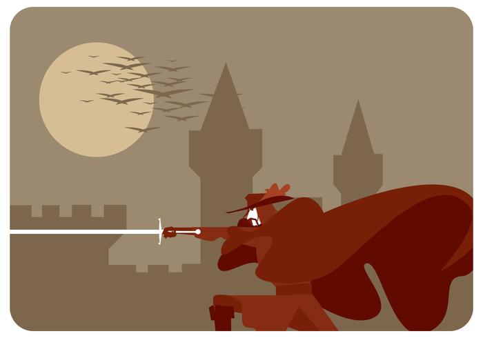 Red Caped Musketeer Vector