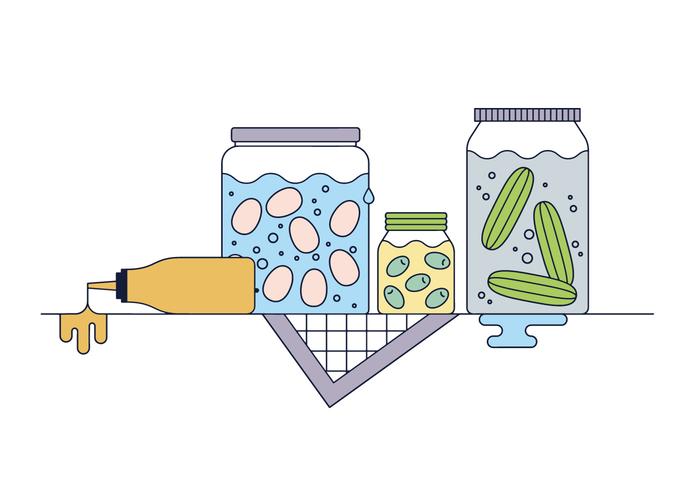 Vector libre de alimentos en escabeche