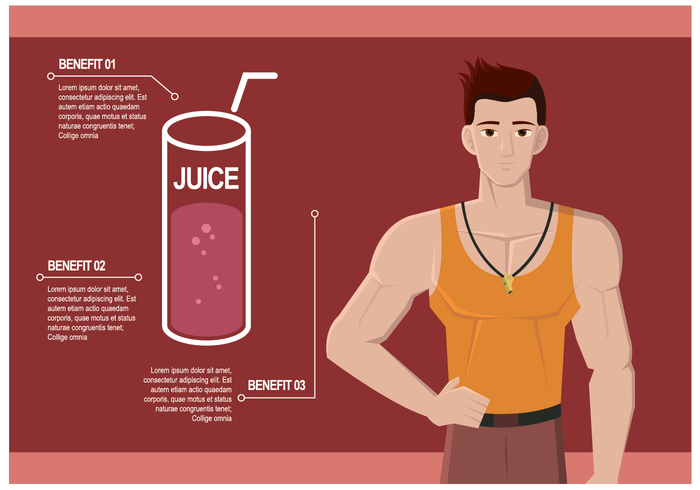 Personal Trainer Talking About Juice Benefits Vector