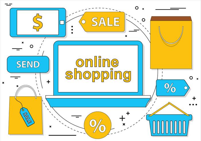 Download Free Flat Design Vector Online Shopping Icons 152564 ...