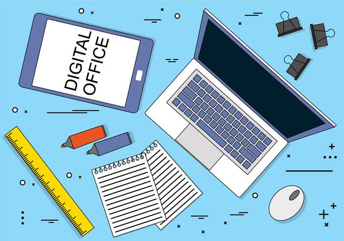 Free Flat Design Vector Digital Office Icons Free Flat Design Vector Digital Office Icons