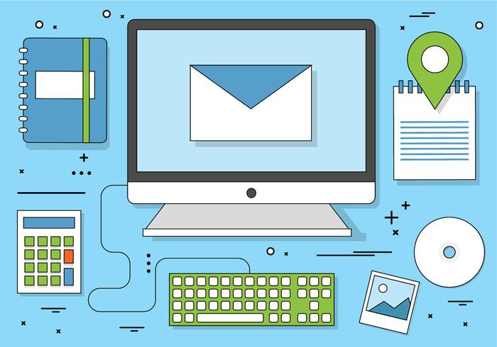 Free Flat Design Vector Digital Office Icons Free Flat Design Vector Digital Office Icons