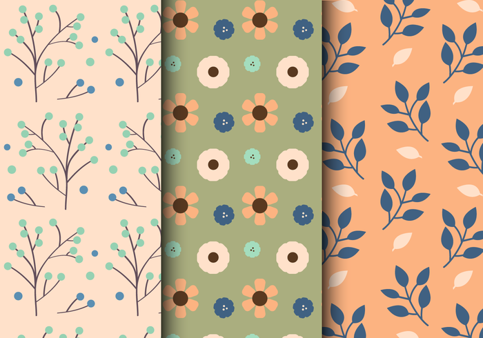 Free Autumn Floral Pattern vector