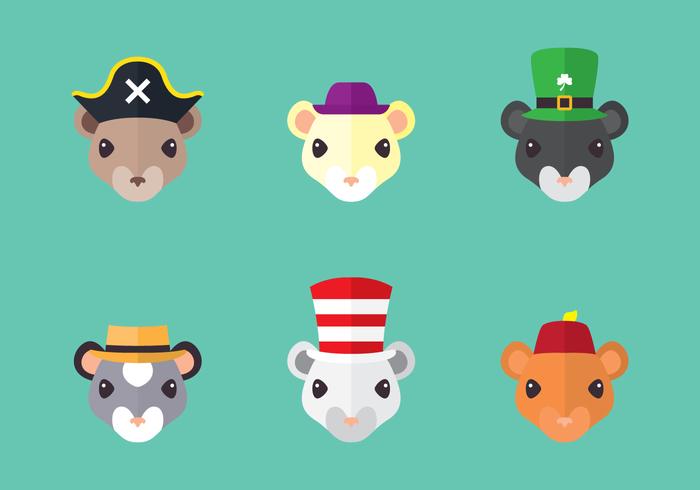 Gerbil Wear Hat vector