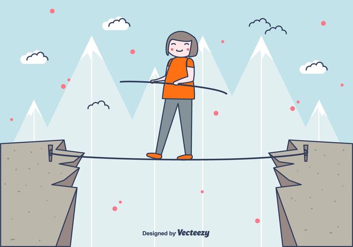 Tightrope Walker Vector Background