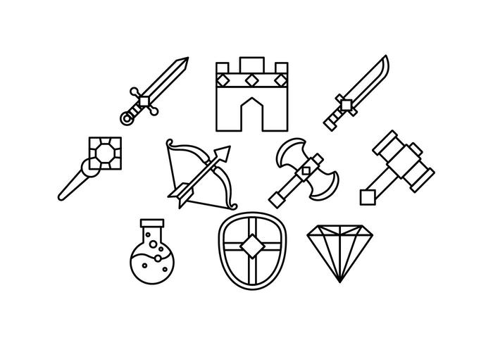 Juego Gratis Rpg Line Icon Vector