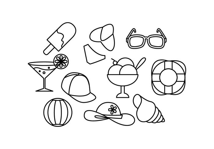 Free Summer Line Icon Vector