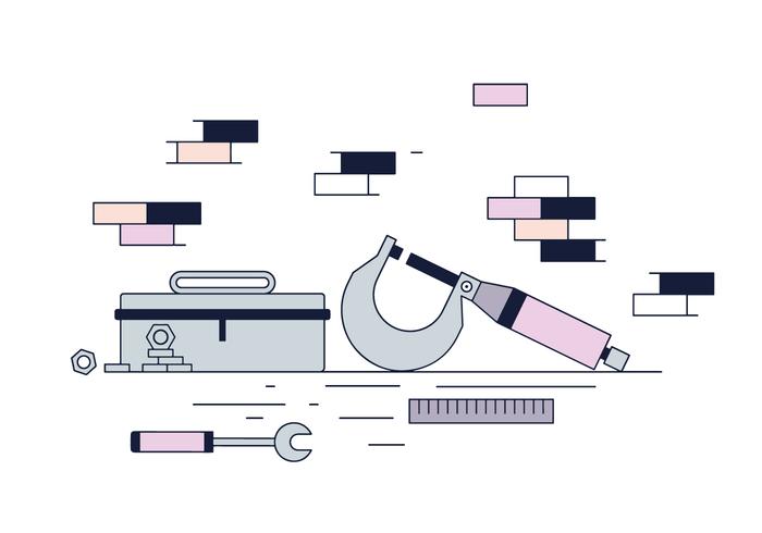 Free Micrometer and Toolbox Vector