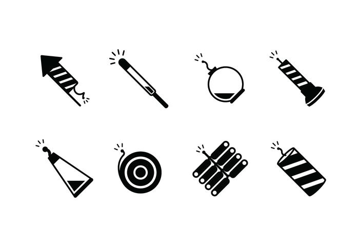 Diwali crackers set icon vector