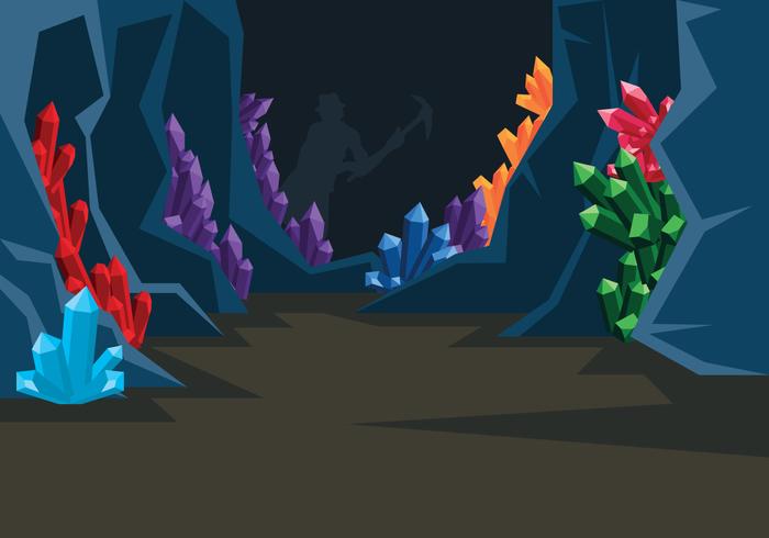 Mining Magical Crystals vector