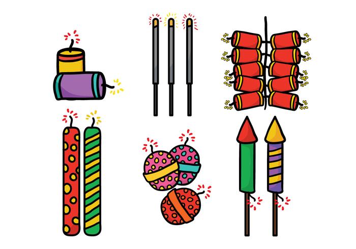 Diwali crackers vector set Diwali crackers vector set