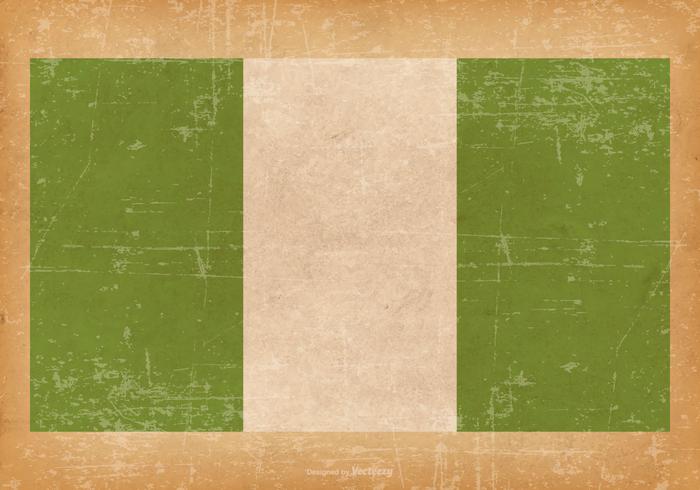 Grunge Bandera de Nigeria vector