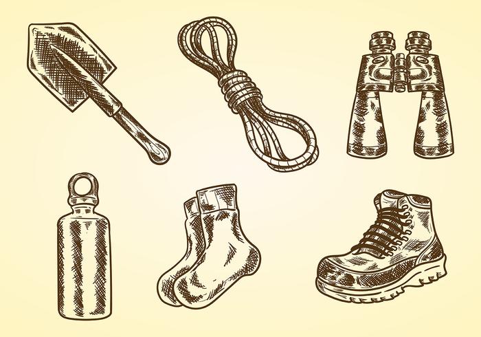 Litograph Hiking Vector Icons