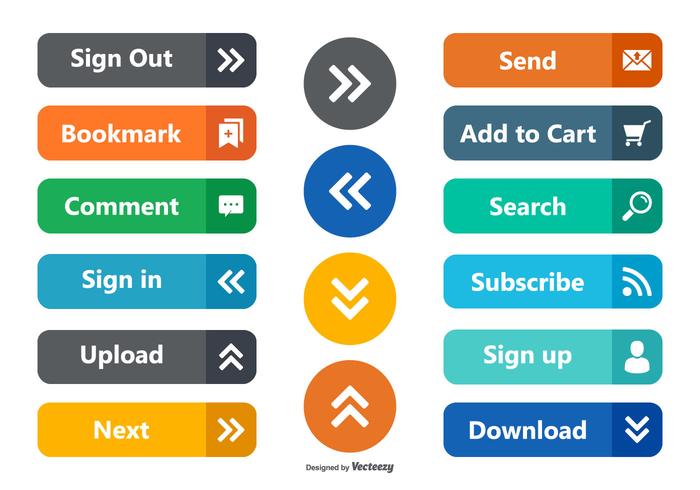 Colorful Web Button Collection vector