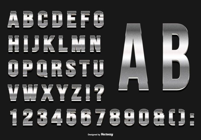 Glittery Silver Alphabet Collection vector