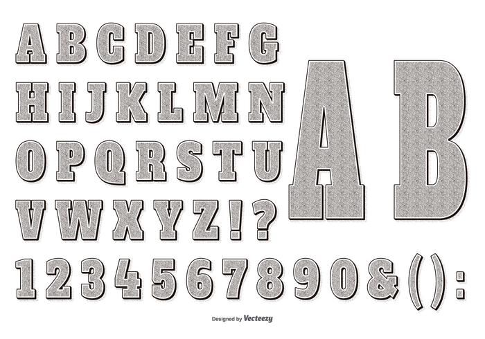 Retro Gravure Style Alphabet Collecttion vector
