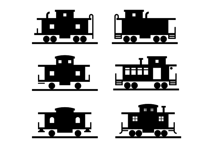 Black Caboose Icon Vector