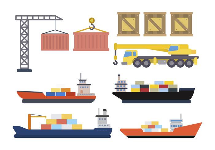 Flat Shipping Logistic Vectors