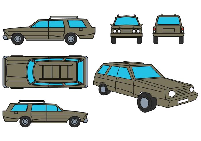 Station Wagon Vector Set