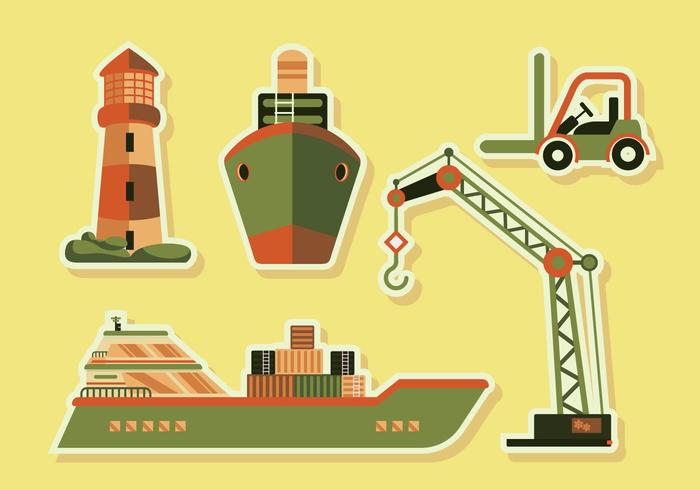 Shipyard Supply Transportation Vector Illustration Shipyard Supply Transportation Vector Illustration